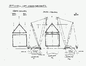 Hand drawn crane arrangement